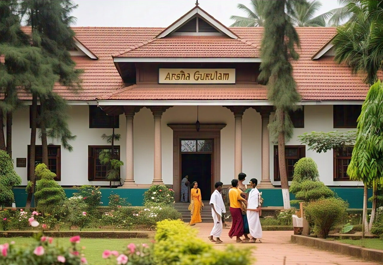 Students at Arsha Gurukulam, Thasmai ashram